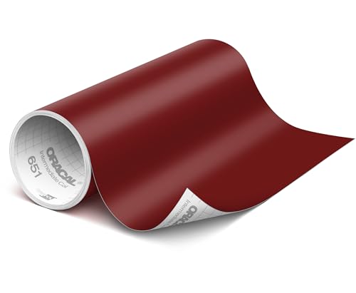 ORACAL 651 Matte Burgundy Vinyl Durable Roll Easy to Weed Permanent Adhesive Craft Vinyl for Plotting Machines Decals & DIY Projects 12 x 10ft