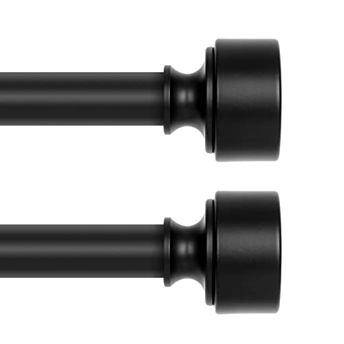 2 Pack Black Curtain Rods for Windows 48 to 84 Inch(4-7ft), 1 Inch Diameter Heavy Duty Curtain Rod, Adjustable Decorative Drapery Poles 36-88", Matte Black by hei! dear - Used condition - US$41.58