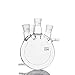 WGLLSD Double-Deck Sphärische Vier ICRO Oblique Necks Rundkolben, der Kapazität 500 ml, Joint 24/29, Mezzanine ummantelten Reaktor Flasche (Capacity : 500ml)