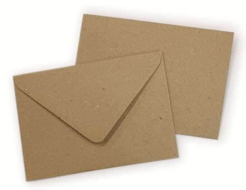 Pack of 200 C6 Kraft Fleck Envelopes 114mm x 162mm Vintage Brown Self-Seal C6 Kraft Envelopes for Weddings Invitations Cards by Toniwa