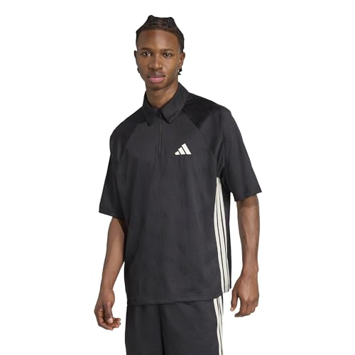 adidas Men's Stadium 3-Stripes Tennis Inspired Jacquard Polo T-Shirt