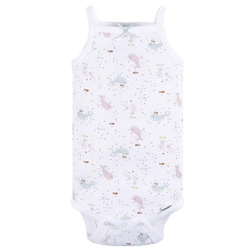 Image of Gerber Baby Girls Multi-Pack Sleeveless Onesies Bodysuit