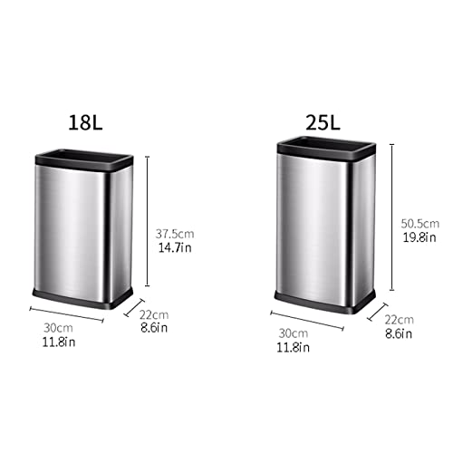 Caneca de basura de acero inoxidable 25L plateada miniatura 2