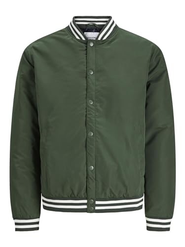 JACK&JONES Herren JJWARRIOR College Bomber Jacke, Mountain View/Detail:with Tippings, L