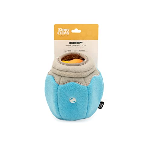ZippyClaws Burrow - Interactive Plush Cat Puzzle Toy with Catnip