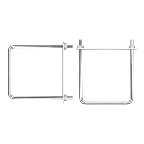 Image of DTGN M8x100x140mm(ThreadxWxL) Square U Bolt - 2Pack - Good for Trailer Pipe Replacement Parts - 304 Stainless Steel U Shape Bolts