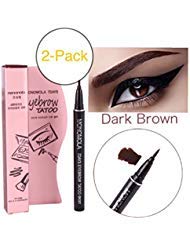 Long Lasting Waterproof Eyebrow Tattoo Pen Pencil Liner Eyebrow Makeup - Lasts Up to 7 Days! (2-Pack Dark Brown)