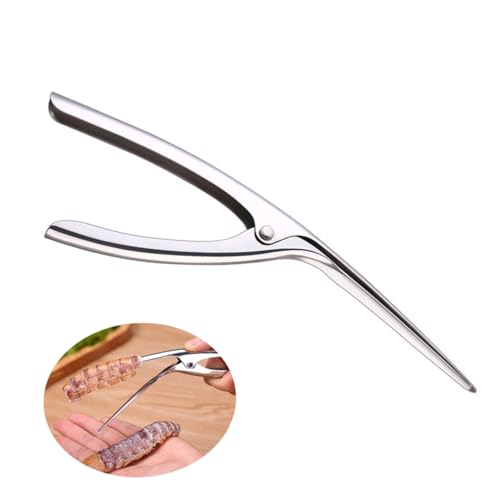 SOLUSTRE Seafood Shellfish Sheller Stainless Steel Easy Opener for Lobster Crawfish Prawns Shrimp Ergonomic Design for Safe Shell Removal Without Mallets Kitchen Tool