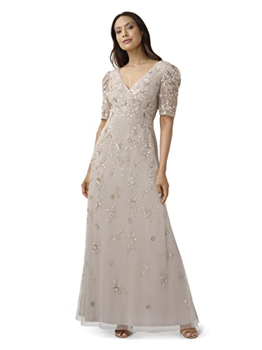 Image of Adrianna Papell Long Beaded Blouson Mother of the Bride Gown