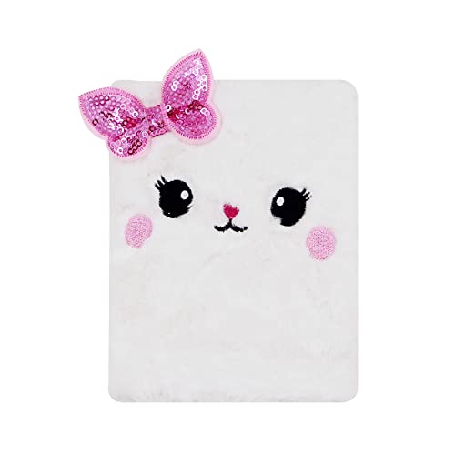 Women Girls Plush Notebook Magic Diary Cute Cartoon Tie Dye Fluffy Travel Journal With Sequin Bowknot #TOP24