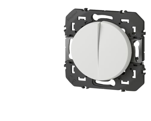 Legrand 600002 Double interrupteur ou va-et-vient dooxie, 10AX, 250V~, finition blanc