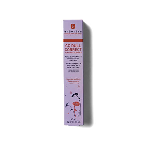 Erborian - CC Dull Correct - Soin Perfecteur Automatique de Teint - à Base de Centella Asiatica - Booster d’Eclat Illuminateur, Peau Unifiée - Crème Visage - Produit Coréen - 45ml