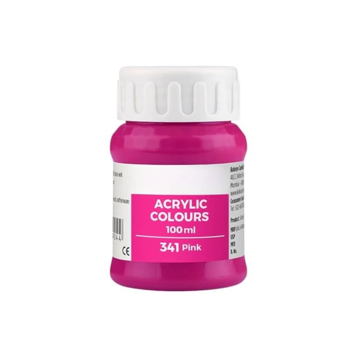 Image of Acrylic Colour (Fabric Colour) | 100 ml.- 100ml, Multi-Surface, Skin-Friendly & Vegan | (341 Pink)