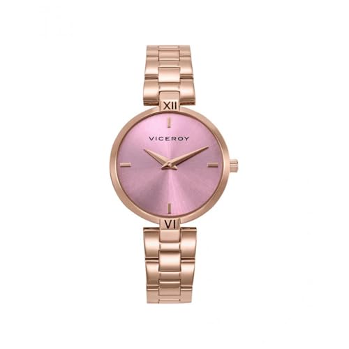 Viceroy Reloj Mujer 401300-77 – Caja de Acero IP Oro Rosa, Esfera Rosa, Movimiento de Cuarzo, Brazalete de Acero, 30mm, 3 ATM