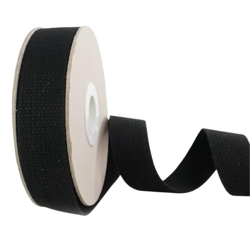 Sangle coton polyester noir Trimz 25mm ruban tissé de qualité