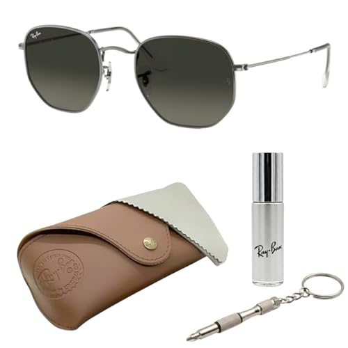 Image of Ray-Ban RB3548N HEXAGONAL FLAT LENSES Square-Round Shape Sunglasses for Men & Women with Official Eyewear Kit