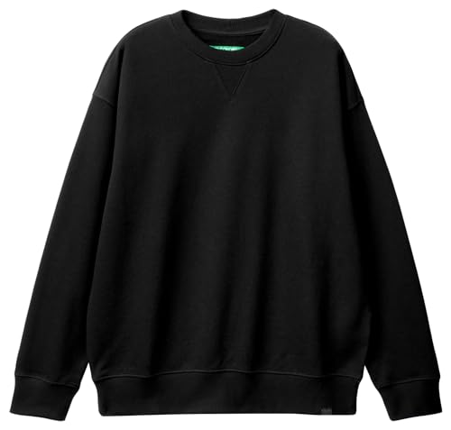 United Colors of Benetton Jersey G/C M/L 3j68u1009 Sudadera con Capucha, Negro 100, S para Hombre
