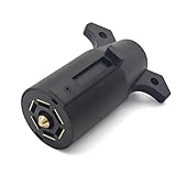 PKDOAX 7 Pin Trailer Plug 12V, Trailer Side Male End 7 Pin Trailer Connector 7 Blade Trailer Connector, Heavy Duty 7 Way Trailer Plug for RV Boat Trailer