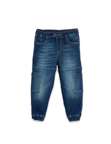 Image of Amazon Brand - Symbol Girls Cotton Rich Stretchable Jogger Jeans | Elasticated Waistband and Cuff | Casual Denim | Age 2-14 Years