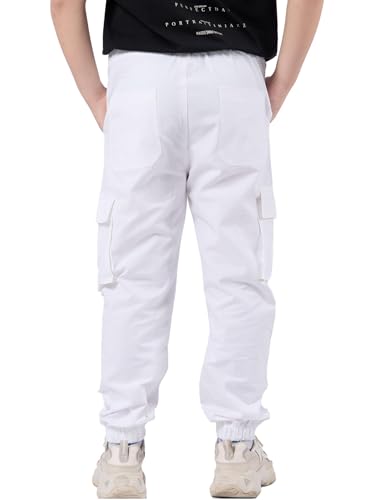 Image of NATUST Boys Cargo Joggers Drawstring Jogging Pants Kids Elastic Waist Trousers 5-14 Years