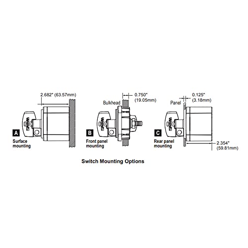 Image of Blue Sea Systems On /Off Battery Isolator Switch With Locking Key, Black, 6004200 m‑Series