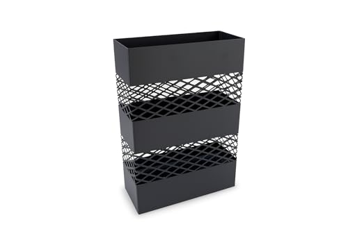 NORDIQ - Paraguero Metálico - Paragueros Modernos y Decorativos - Paragueros Originales para Entrada, Recibidor, Oficina o Comercio | Paragüero de Diseño Elegante y Funcional - Diseño Lineal - Negro