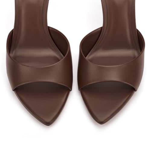 Image of Heel Mules for Women Pointed Open Toe High Heel Sandals