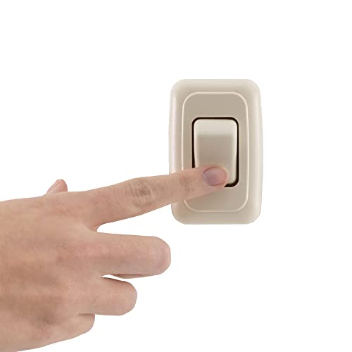 American Technology Components Single Spst On-Off Switch With Bezel, 12-Volt, For Rv, Trailer, Camper (Almond) #TOP2