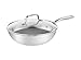 Tefal Eternal Mesh E49716 Sartén wok, 28 cm, cierre de malla seguro y resistente a los arañazos, sartén de tres capas, apta para inducción, acero inoxidable