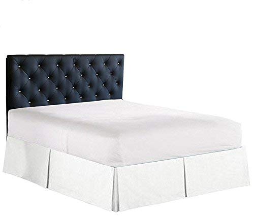 YRM Bedding's Luxury Bed Skirt 100% Cotton,12-Inch Tailored Drop Pleated Dust Ruffle, 600 TC Egyptian Cotton, Shrink and Fade Resistant (White, King)-image-32