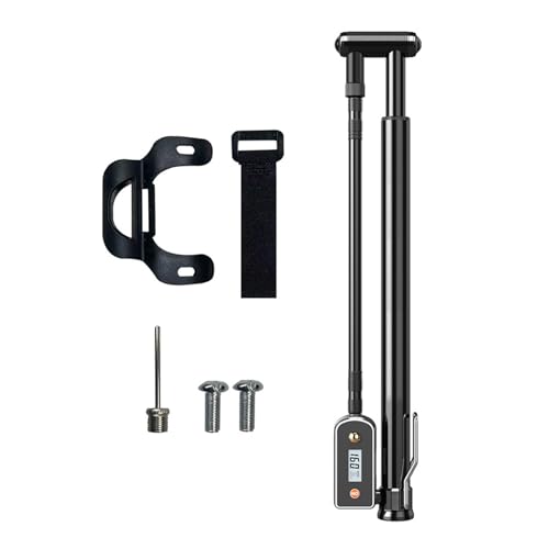 160PSI Pressure Shock Multi-Purpose Floor with Gauge Bicycles Airs for Road Mountain Bicycles Pressure Shock Aluminum Alloy Cycling Accessories