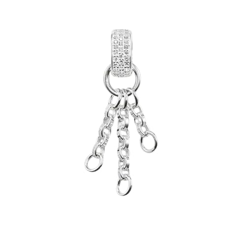 New 2026 White Pave With Three Curb Charms Carriers 925 Sterling Silver Europe Jewelry Soul Gift For Women Fashion Accessories Creative