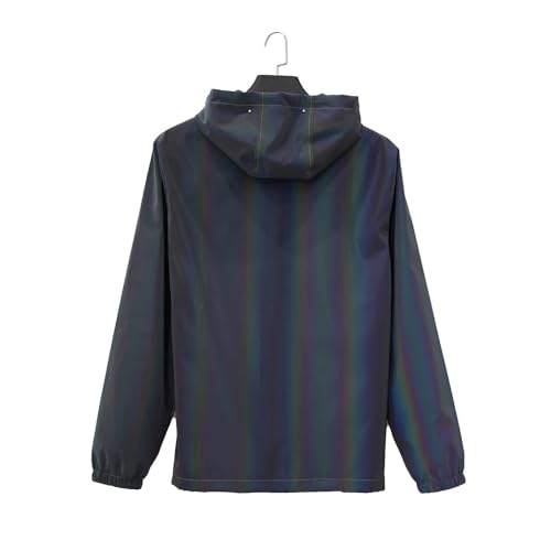 LZLRUN Rainbow Reflective Coat Fashion Hooded Windbreaker Rave Jacket for Men and Women4