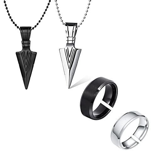 Okos Solid Black and Silver Polish Men’s Stainless Steel Fashion Jewellert Set Combo For Boys and Men PD1000877