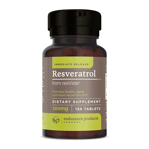 Resveratrol Supplement â€“ Grape Skin Extract - 100mg Trans-Resveratrol Antioxidant - 150 Tablets - Promotes Anti-Aging & Cardiovascular Support - Endurance Products Company