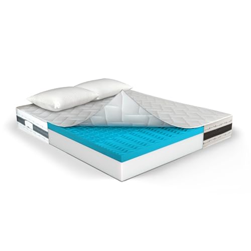 MUUN EOS, Matratze 180 x 200 cm, Memory Foam für Doppelbett, mit 2 Kissen, 25 cm hoch, orthopädisch, gemütlich, milbendicht, antiallergen, vakuumverpackt MUUN EOS, Matratze 180 x 200 cm, Memory Foam für Doppelbett, mit 2 Kissen, 25 cm hoch, orthopädisch, gemütlich, milbendicht, antiallergen, vakuumverpackt