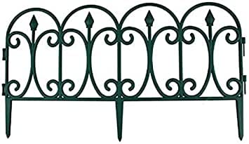 TRTO Garden Border Fence Flexible Garden Lawn Edging Plastic Wall Panel Decorative Plant Fence ( Green ) (24Pcs)