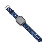 Women Men Replaceable Soft Silicone Watch Strap Compatible with Apple Watch, Zodiac Constellation Blue Galaxy Starry Night Stars Smartwatch Straps Compatible with IWatch Series 5/4/3/2/1