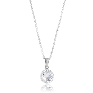 Sterling Silver Crystal Halo Pendant Necklace, 18″ by MAX + STONE