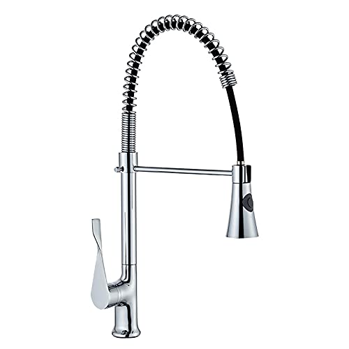 Robinet d'évier de cuisine à ressort commercial mitigeur avec pulvérisateur double jet