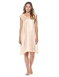 Casual Nights Women's Cap Sleeve Rose Satin Nightgown