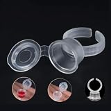Yuyte 100pcs Tattoo Ink Ring Eyelash Extend Pigment Ink Holder Container Cup Cap with Lid Tattoo Kit