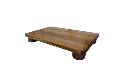 Image of Premium One Step Stool for Kitchen Stairs Half Step Stool Desk Table Foot Stool Solid Wood Step Stool Footrest for Bedroom Kids Adult. (Style- B, Height- 2 inch)
