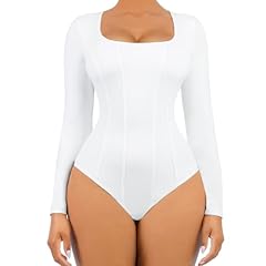 A-white-square Neck-long Sleeve