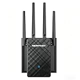 NEWFAST N300 Ripetitore WiFi Potente con 4 Antenne, WiFi Extender 2.4GHz Supporta 4 Modalità