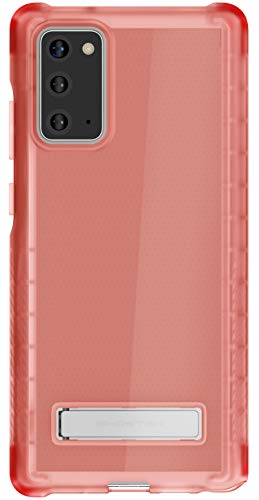 Image of Ghostek Covert Galaxy Note 20 Clear Case with Kickstand and Secure Hand Grip Bumper Super Thin Slim Fit Design and Wireless Charging Compatible Cover for 2020 Galaxy Note20 5G (6.7 Inch) - (Pink)