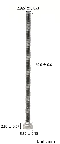 Image of iexcell 50 Pcs M3 x 60mm Thread Pitch 0.5 mm Stainless Steel 304 Hex Socket Head Cap Screws Bolts Kit
