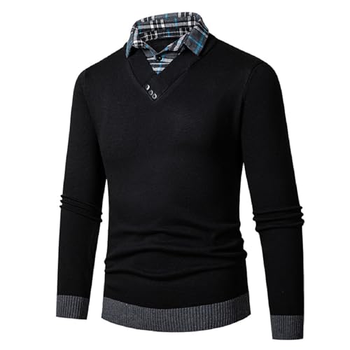 Mens Sweater Slim Fit Casual Crewneck Soft Lightweight Knit Slim Fit Long Sleeve Pullover Top