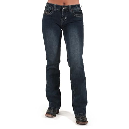 Cowgirl Tuff Women's Dark Wash Don't Fence Me in Jeans Indigo