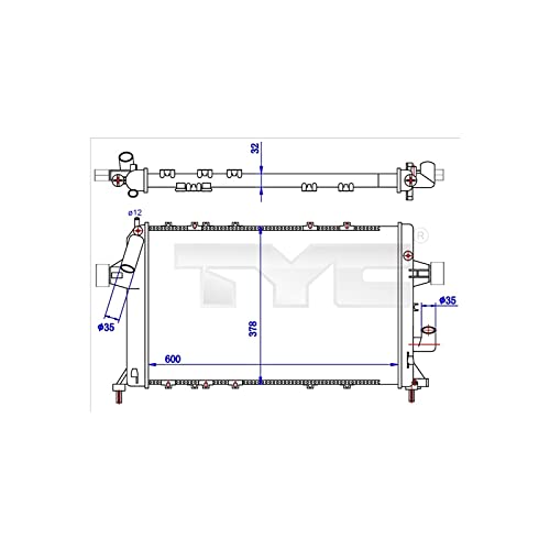TYC Radiador refrigeración del motor 725-0039-R para OPEL Astra G CC (T98)